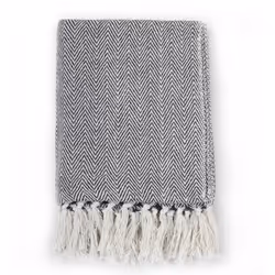 Copriletto in Cotone a Spina di Pesce 160x210 cm Blu Marinocod mxl 73285 - Vista aggiuntiva 2