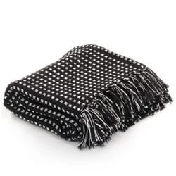 vidaXL Copriletto in Cotone a Quadri 220x250 cm Nero
