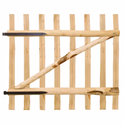 vidaXL Cancello Singolo per Recinzione in Legno di Nocciolo 100x90 cm - Vista aggiuntiva 2