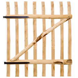 vidaXL Cancello Singolo per Recinzione in Legno di Nocciolo 100x120 cm - Vista aggiuntiva 2