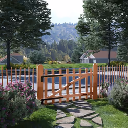 Questo cancello per la recinzione in legno emana un fascino rustico e sarà il punto d'ingresso ideale nella recinzione attorn ...