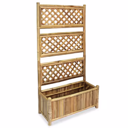 vidaXL Letto Rialzato da Giardino con Graticcio in Bambù 70 cm - Vista aggiuntiva 2