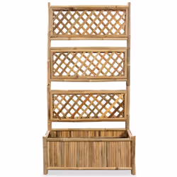 vidaXL Letto Rialzato da Giardino con Graticcio in Bambù 70 cm - Vista aggiuntiva 3