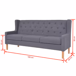 VidaXL 245454 divano 3 seduta(e) Grigio - Vista aggiuntiva 7