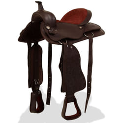 Vidaxl - Sella Western Testiera e Pettorale in Vera Pelle 16' Marrone 71690