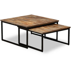Vidaxl - Set Tavolini a Incastro 2 pz in Teak Massello di Recupero