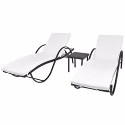 VidaXL 274869, Salone, Seduta imbottita, Rattan sintetico, Acciaio, Crema, Bianco, 640 mm, 1930 mm