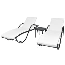 VidaXL 274869 sedia da esterno Salone Seduta imbottita Rattan sintetico, Acciaio Crema, Bianco