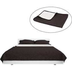 Vidaxl - Copriletto Double-Face Trapuntato 170x210 cm Crema e Marrone