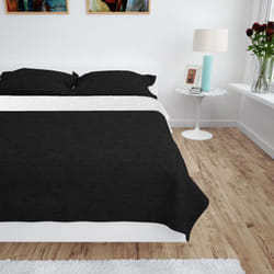 Vidaxl - Copriletto Double-Face Trapuntato 230x260 cm Nero e Bianco 4473
