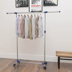 Questo porta abiti regolabile è la soluzione ideale per la camera da letto o il bagno, grazie al suo design minimalista. Ha u ...