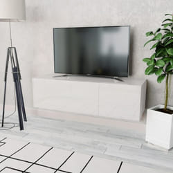 Mobile Porta tv in Legno Multistrato 120x40x34 cm Bianco Lucido Vidaxl 77363