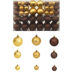 Vidaxl - Set Palline di Natale 100 pz 3/4/6 cm Marrone/Bronzo/Oro