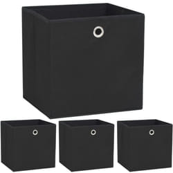 Contenitori 4 pz in Tessuto non Tessuto 32x32x32 cm Nero Vidaxl 2937