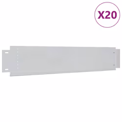vidaXL Pannelli Recinzione per Prato 20 pz Acciaio Zincato 100x20 cm - Vista aggiuntiva 2