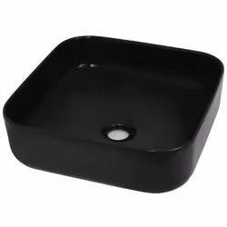 vidaXL Lavandino Quadrato in Ceramica Nero 38x38x13,5 cm - Vista aggiuntiva 2