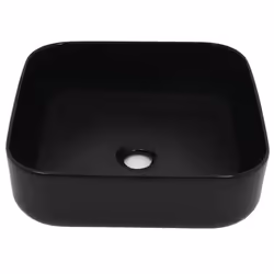 vidaXL Lavandino Quadrato in Ceramica Nero 38x38x13,5 cm - Vista aggiuntiva 3