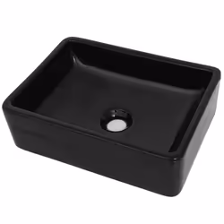 vidaXL Lavandino Rettangolare in Ceramica Nero 41x30x12 cm - Vista aggiuntiva 2
