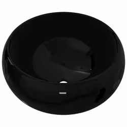 vidaXL Lavandino Tondo in Ceramica Nero 40 x 15 cm - Vista aggiuntiva 2