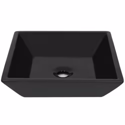 vidaXL Lavandino Quadrato in Ceramica Nero 41,5x41,5x12 cm - Vista aggiuntiva 3