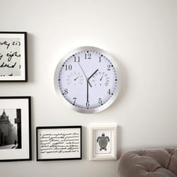 Vidaxl - Orologio da Parete al Quarzo Igrometro Termometro 30 cm Bianco 73860