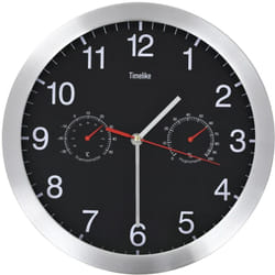 Vidaxl - Orologio da Parete al Quarzo Igrometro Termometro 30 cm Nero 21076