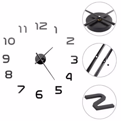 vidaXL Orologio da Parete 3D in Stile Moderno 100cm XXL Nero - Vista aggiuntiva 2