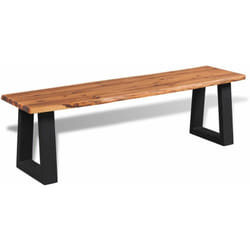 Panca in Legno Massello di Acacia Marrone e Nero vari dimensioni dimensioni : 145 x 40 x 45 cm