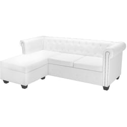 Vidaxl - Divano Chesterfield a l in Finta Pelle Bianco