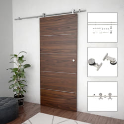 Kit Binari Porta Scorrevole 183 cm Acciaio Inossidabile Argentocod mxl 130981