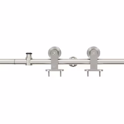 Kit Binari Porta Scorrevole 183 cm Acciaio Inossidabile Argentocod mxl 130981 - Vista aggiuntiva 2