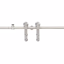 vidaXL Kit Binari Porta Scorrevole 183cm Acciaio Inossidabile Argento - Vista aggiuntiva 2