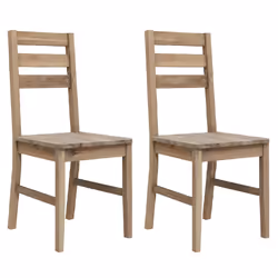 vidaXL Sedie da Pranzo 2 pz in Legno Massello di Acacia - Vista aggiuntiva 2