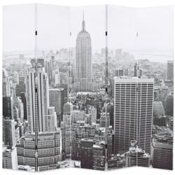 Paravento Pieghevole 200x170 cm Stampa New York Bianco e Nero Vidaxl 778253