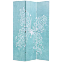 Paravento Pieghevole 120x170 cm Stampa Farfalla Blu Vidaxl 744164