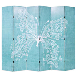 Paravento Pieghevole 228x170 cm Stampa Farfalla Blu Vidaxl 917538