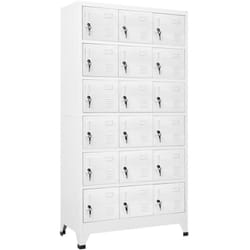Armadietto a Chiave a 18 Scomparti in Metallo 90x40x180 cm