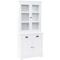 Vidaxl - Credenza con Alzata 4 Ante in mdf e Legno di Pino 80x40x180 cm