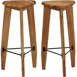 Set di 2 Sgabelli da Bar, Sgabelli Alti in Legno Massello di Acacia Vidaxl