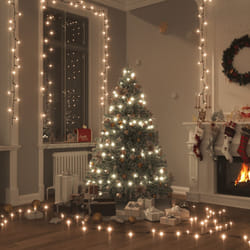 vidaXL Stringa di Luci con 1000 LED 60 m 8 Effetti Luce IP44 Bianco Caldo