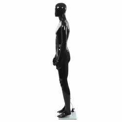 Manichino Uomo Figura Intera Base in Vetro 185 cm Nero Lucido cod mxl 103644 - Vista aggiuntiva 3