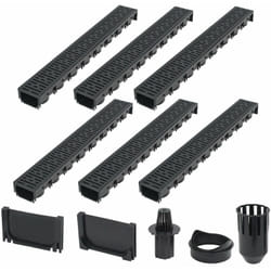 Canalette di Drenaggio in Plastica con Sistema di interblocco Nero vari dimensioni dimensioni : 6 m