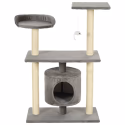 vidaXL Albero per Gatti con Tiragraffi in Sisal 95 cm Grigio - Vista aggiuntiva 3