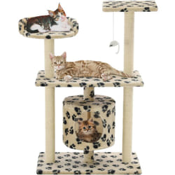 Albero per Gatti Tiragraffi in Sisal h 95 cm Zona Relax Animali vari colori colore : Beige con zampe