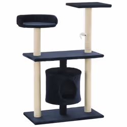 vidaXL Albero per Gatti con Tiragraffi in Sisal 95 cm Blu Scuro - Vista aggiuntiva 2