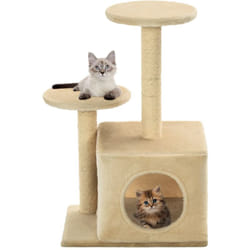 Albero per Gatti con Pali Tiragraffi in Sisal 60 cm Beige vidaXL 536719