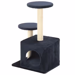 vidaXL Albero per Gatti con Pali Tiragraffi in Sisal 60 cm Blu Scuro - Vista aggiuntiva 3