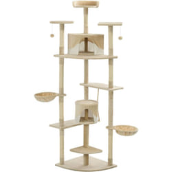Albero per Gatti e Tiragraffi in Sisal 203 cm Beige e Bianco Vidaxl