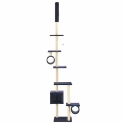 vidaXL Albero per Gatti con Pali Tiragraffi in Sisal 260 cm Blu Scuro - Vista aggiuntiva 3