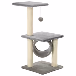 vidaXL Albero per Gatti con Tiragraffi in Sisal 65 cm Grigio - Vista aggiuntiva 2